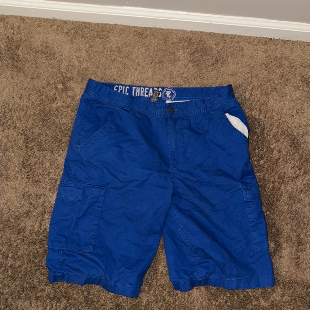 Epic Threads Blue Cargo Shorts Casual Style